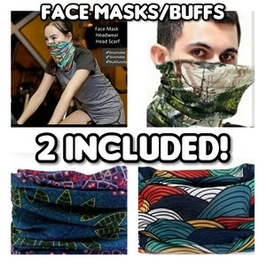 New 2-Pack of Face Masks/Buffs/Multi-Headbands